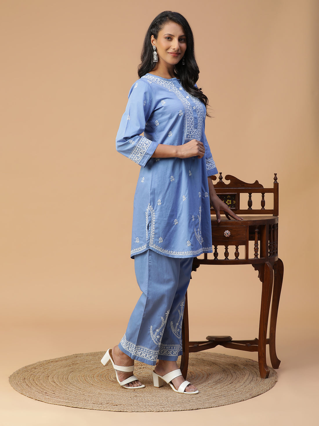 Sapphire Dusk Chikankari Co-ord Set