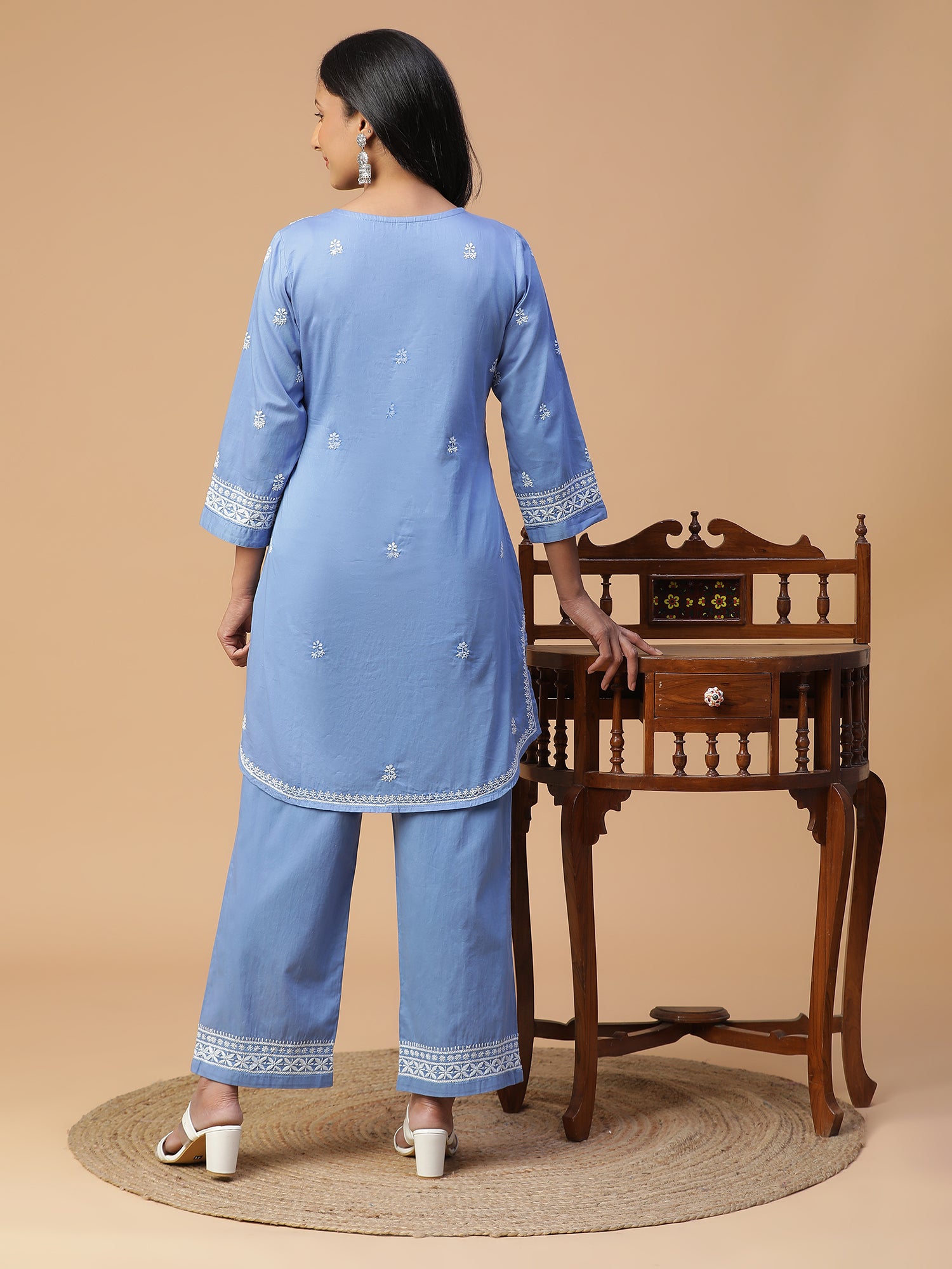 Sapphire Dusk Chikankari Co-ord Set