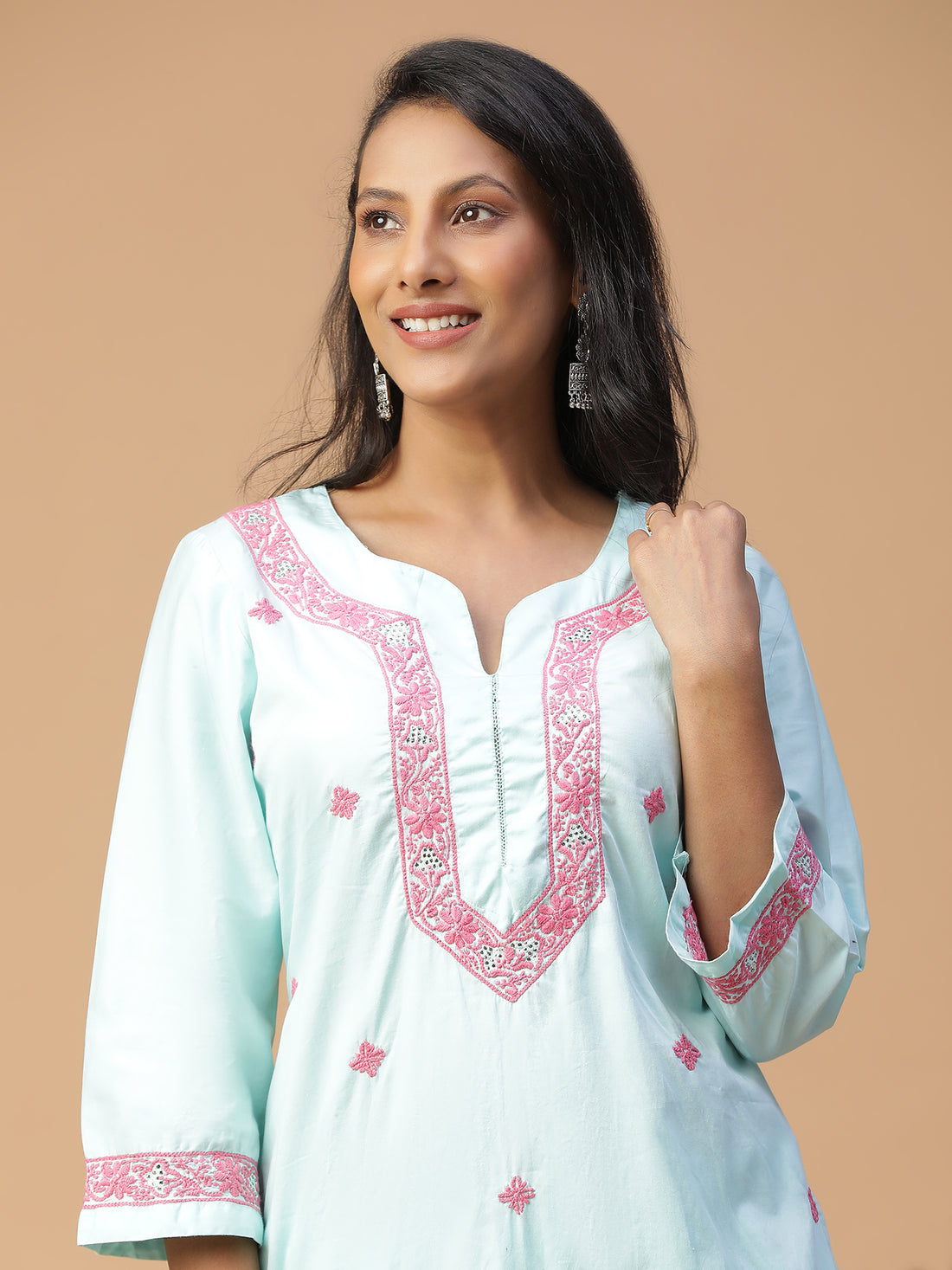 Dewdrop Blue Chikankari Co-ord Set