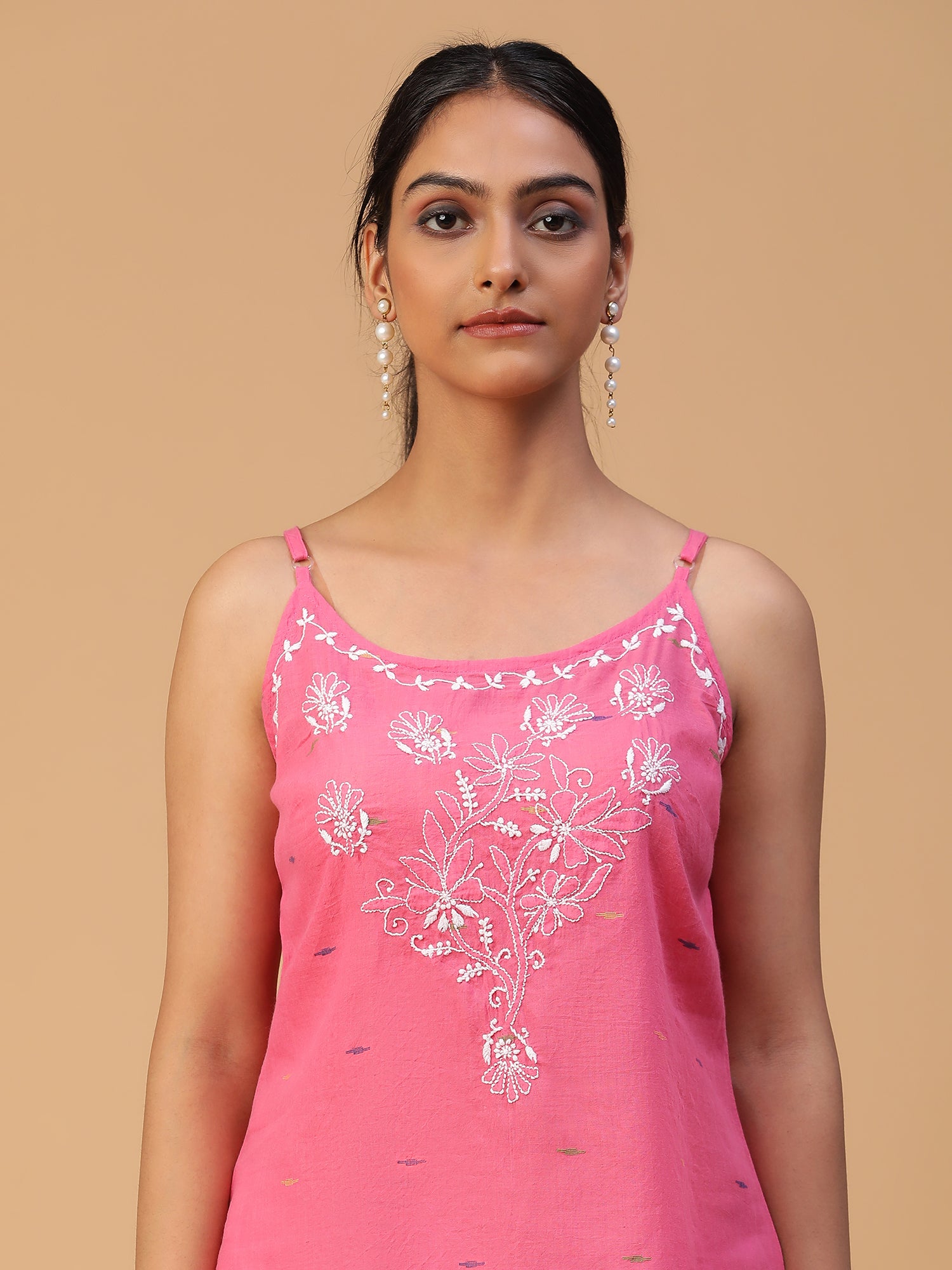 Pretty in Pink Chikankari Handloom Jamdani Top