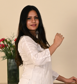 White-on-White Kurta Set in Soft Cotton with Chikankari Embroidery