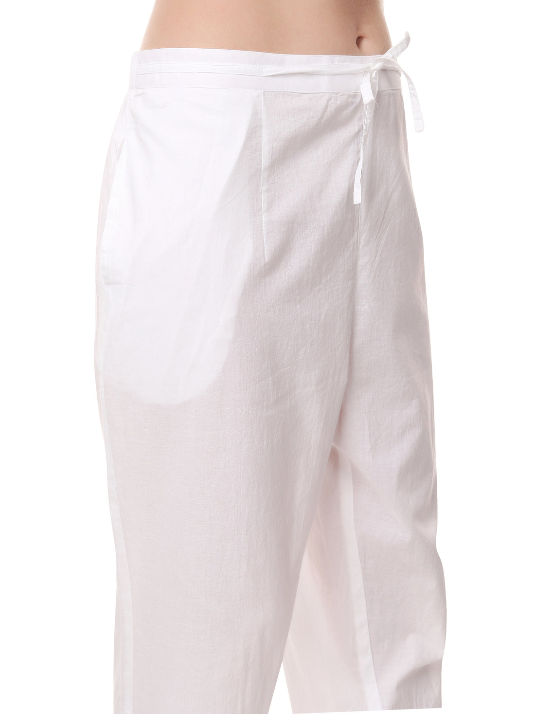 Chikankari cotton straight pants